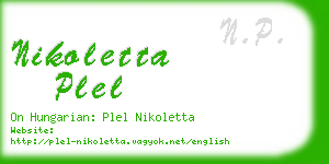 nikoletta plel business card